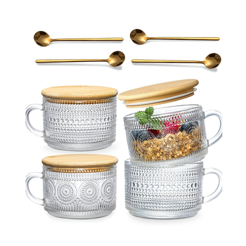 Vintage Coffee Mugs Overnight Oats Containers with
