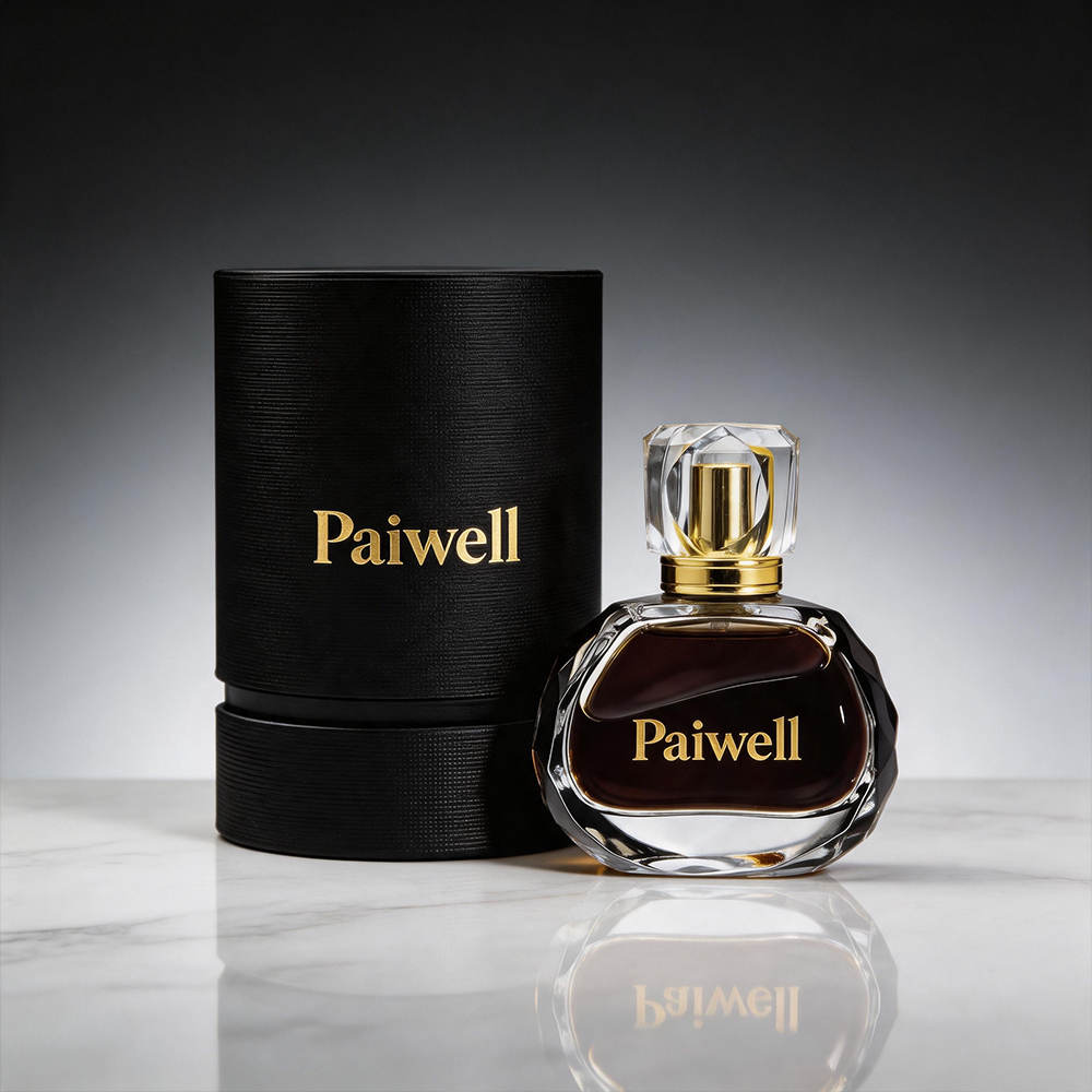  100ml Flat Round Cut Clear Glass Perfume Bottle