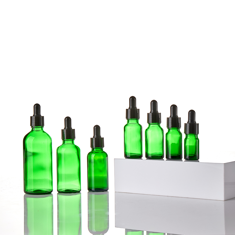 Hot Selling Green Glass Dropper Bottle 5ML 100ML