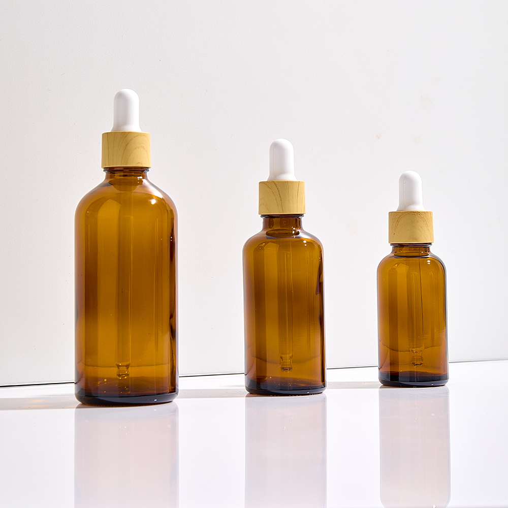 Custom 30 ml 50ml 100ml Amber Color Glass Hair Oi