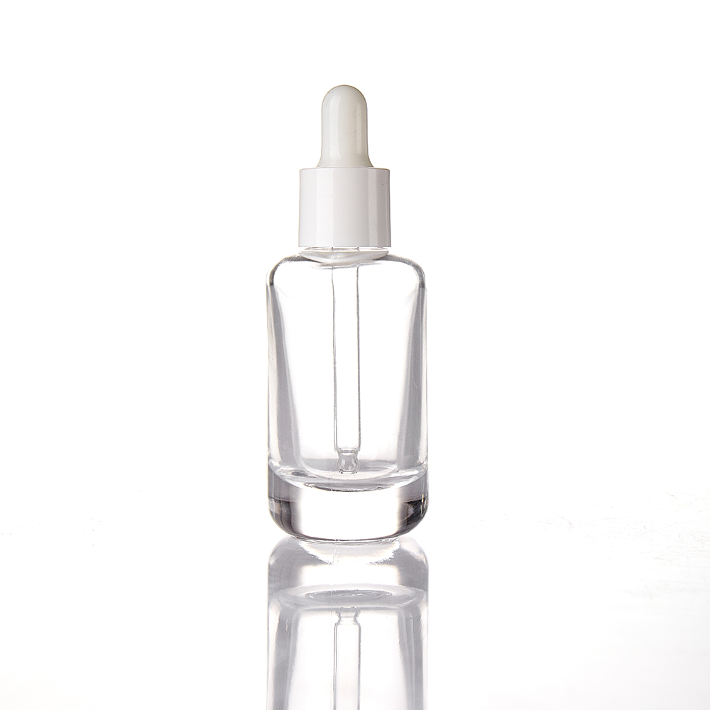 Custom Cosmetic 30ml Clear Cylinder Glass Dropper