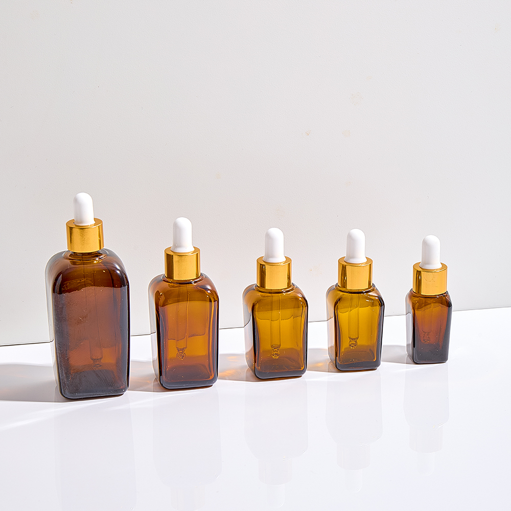 Custom 30 ml 50ml 100ml Amber Color Glass Hair Oi