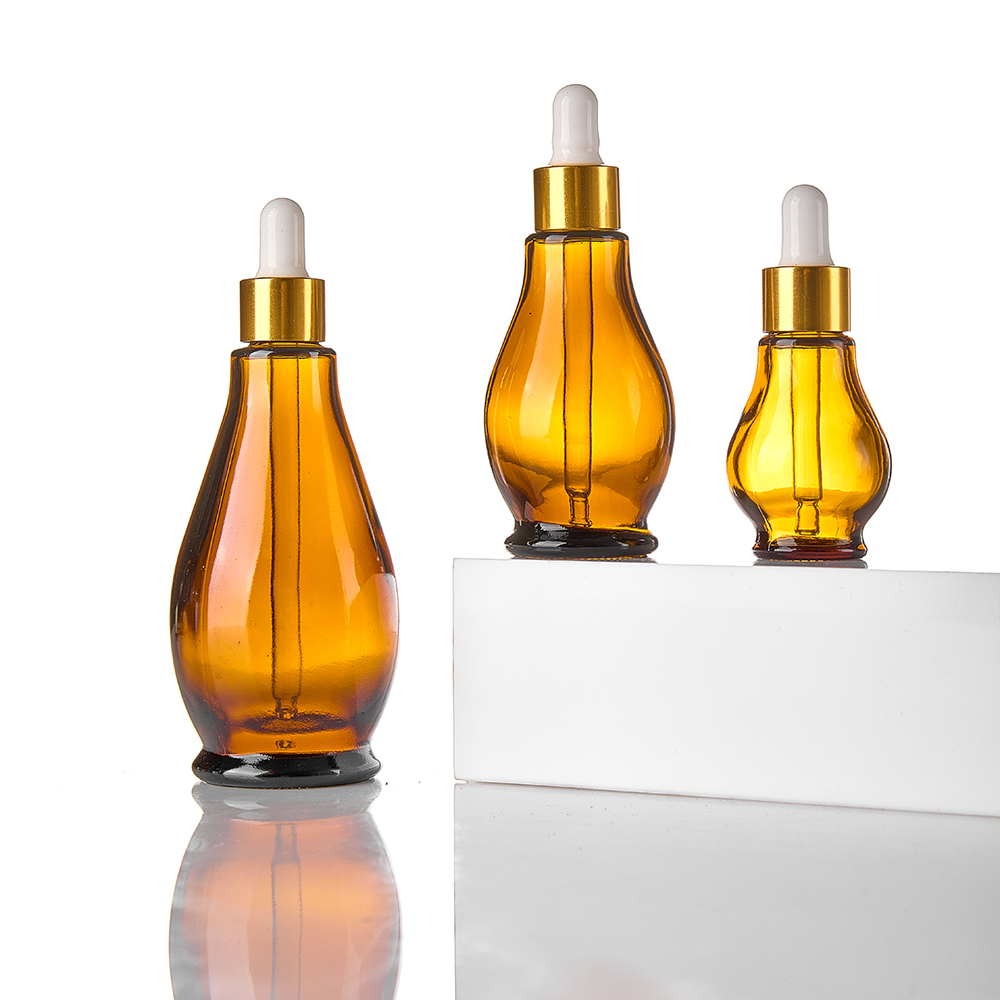 Empty Amber Essential Oil Lotion Perfume Glass Bo