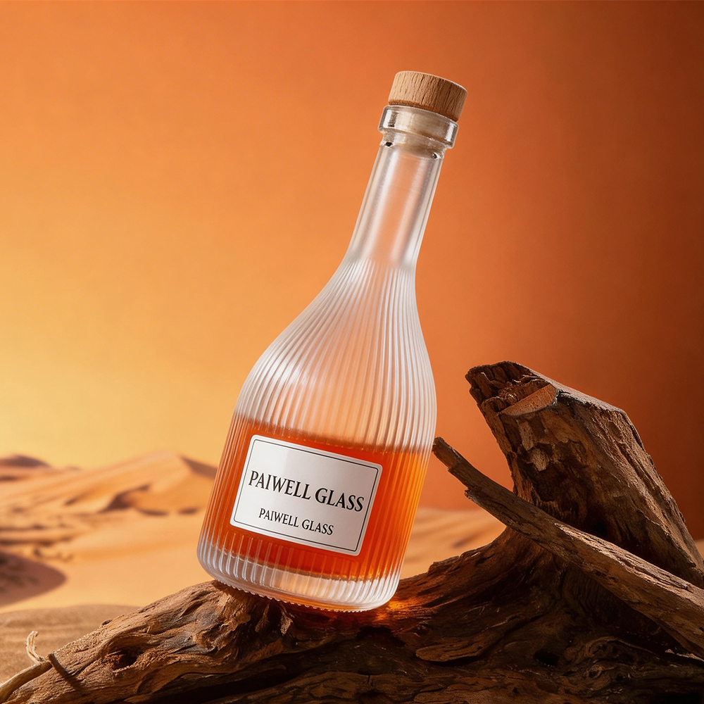 Custom 500ml/375ml Clear Crystal Glass Bottle fo