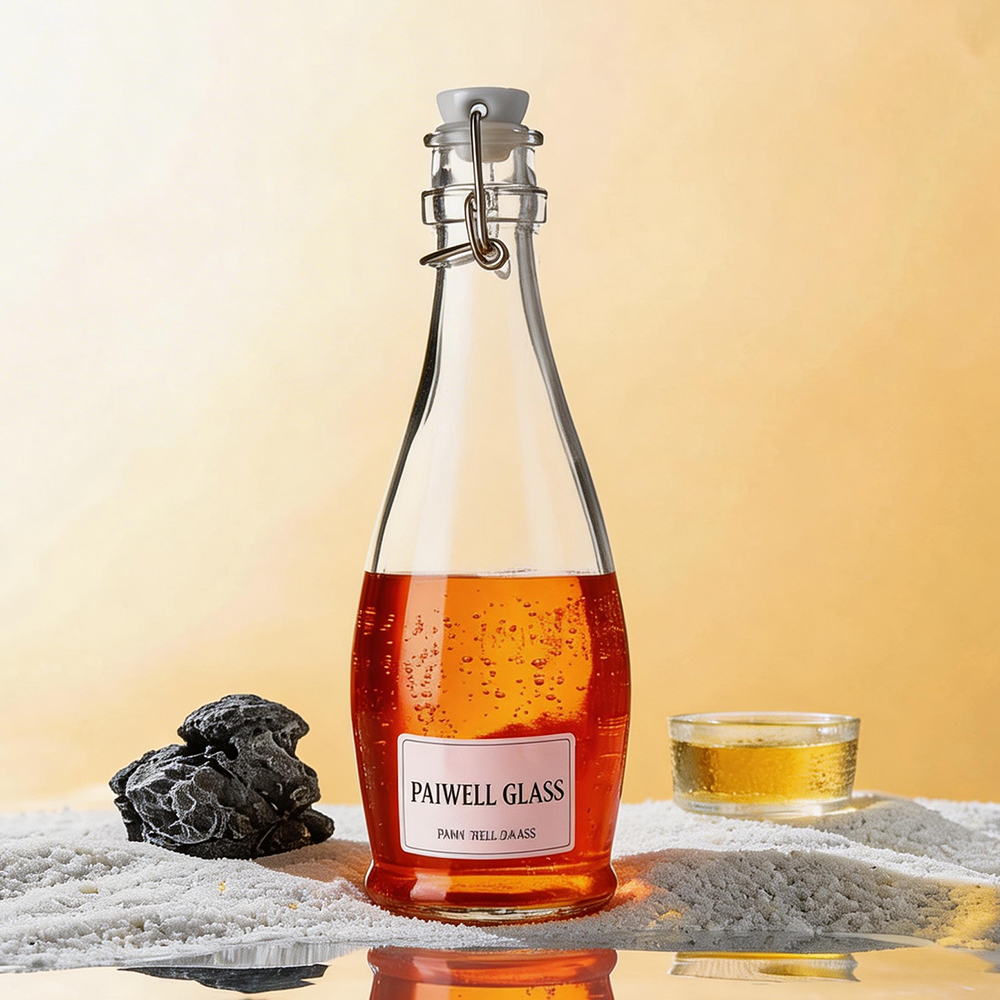 Custom Clear 60ml 250ml Glass Beverage Bottle 